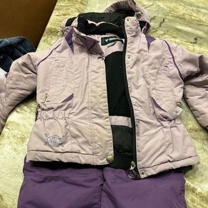 Toddler sized 3/4 purple snow jacket and pants